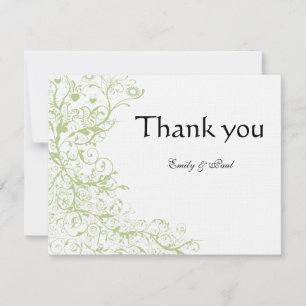 Merci Mariage vert Hydrangea Birds & Swirls