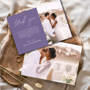 Merci Mariage violet Photo Simple Elegance Card