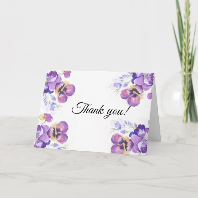 Merci mauve panneaux floraux (Devant)