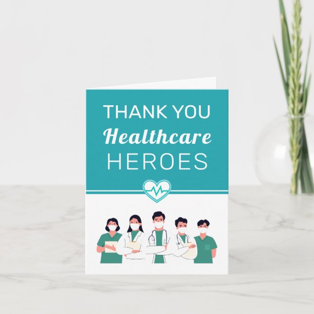 Merci Médecin Infirmière carte des travailleurs de (Devant)