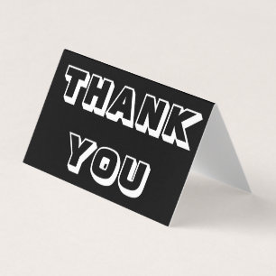 Merci, Merci, carte pliée en noir blanc
