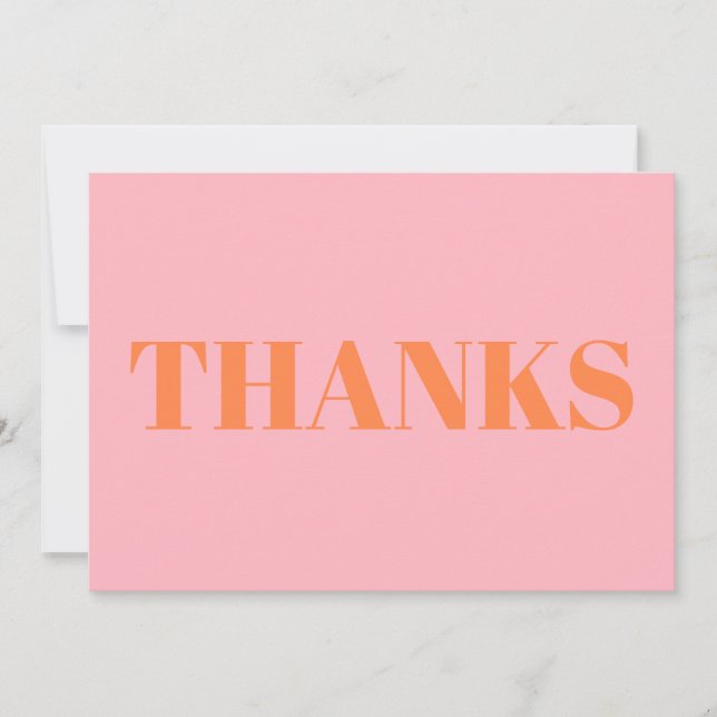 Merci, Merci pastel orange rose moderne carte (Devant)
