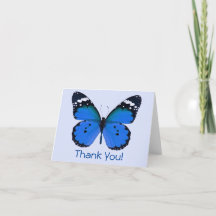 Merci ! Message personnalisé Papillon Bleu