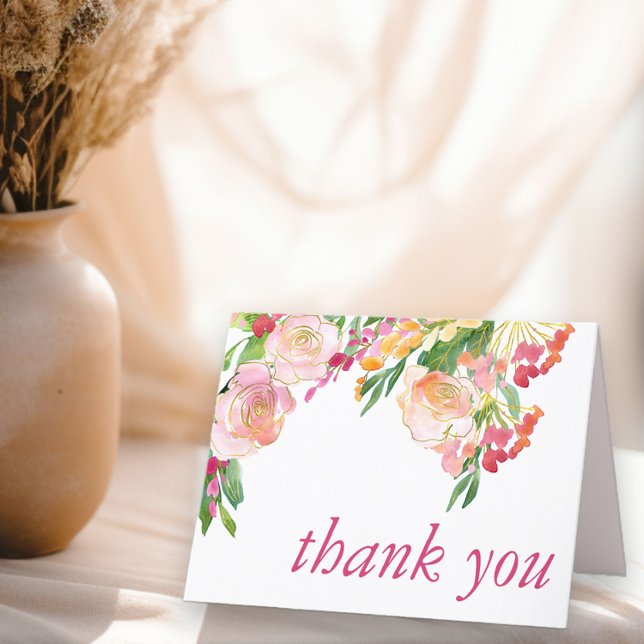 Merci mexicain Fleurs Fiesta Carte noire pliée (Thank You card from my Floral Chic Quinceanera Collection
)