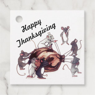 MERCI MICE STEAL TURKEY étiquette cadeau