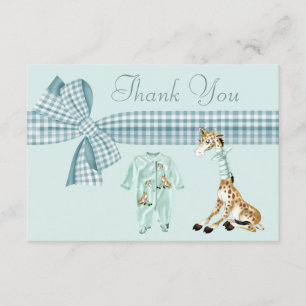 Merci mignon de baby shower de garçon bleu de
