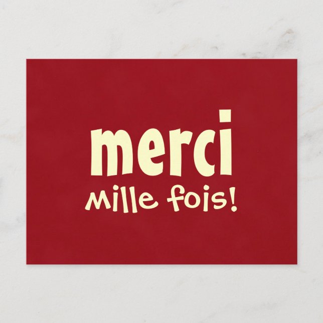 MERCI MILLE FOIS postcard (Front)