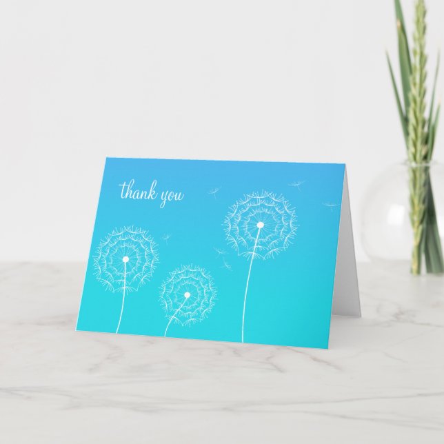 Merci minimaliste bleu blanc dandelion (Devant)