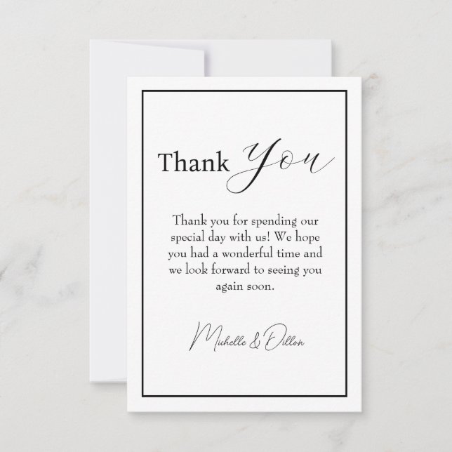 Merci - Minimaliste, Cursive, Mariage (Devant)