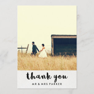 Merci minimaliste de photo de mariage de