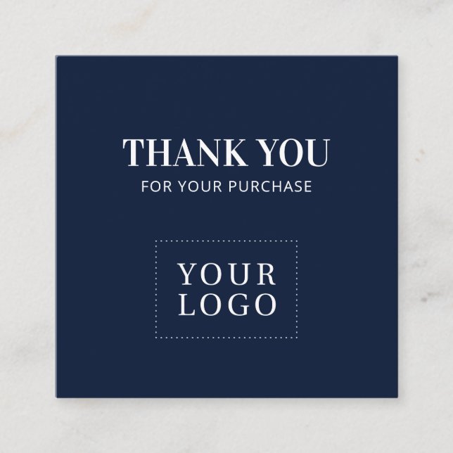 Merci moderne bleu marine simple Cartes de visite (Devant)