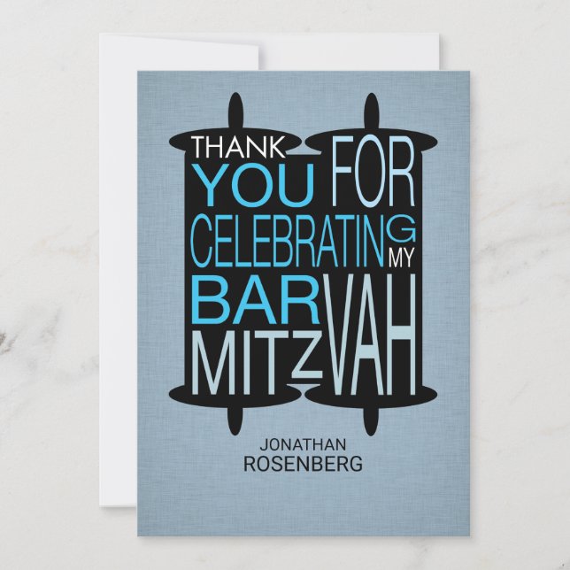 Merci moderne de Torah gris et bleu (Devant)