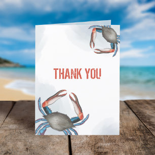 Merci moderne Elégant Crabe Bleu Aquarelle