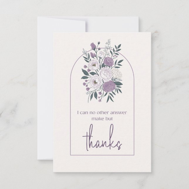 Merci moderne élégant Lavande Arc Floral (Devant)