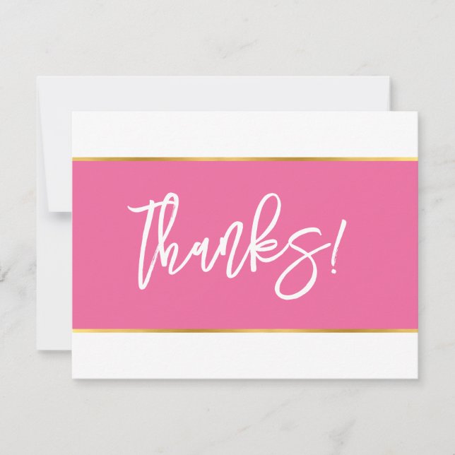 MERCI moderne joli rose or blanc script (Devant)