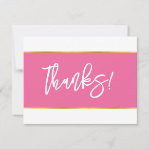 MERCI moderne joli script blanc or rose moderne
