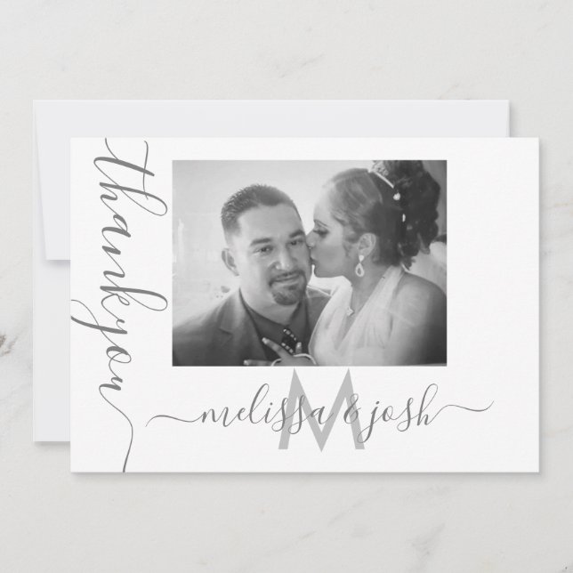 Merci moderne  Mariage Couples Carte photo (Devant)