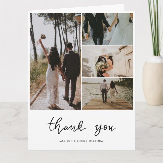 Merci moderne Script Mariage photo Collage (Devant)