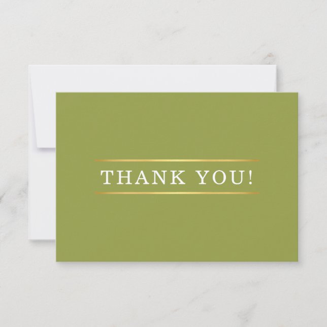 MERCI moderne vert olive blanc or détail (Devant)