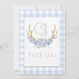 Merci - Monogramme Bleu En vichy Floral BOHO
