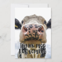 Merci Moo Pour La Prochaine Vache Carte de remerci