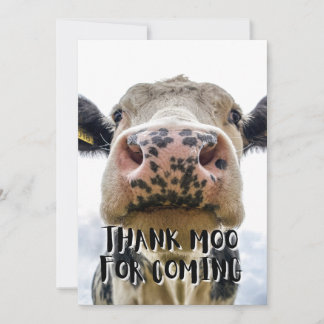Merci Moo Pour La Prochaine Vache Carte de remerci