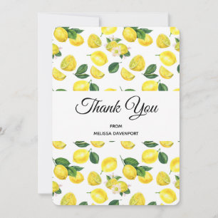 Merci Motif d'aquarelle aux citrons jaunes
