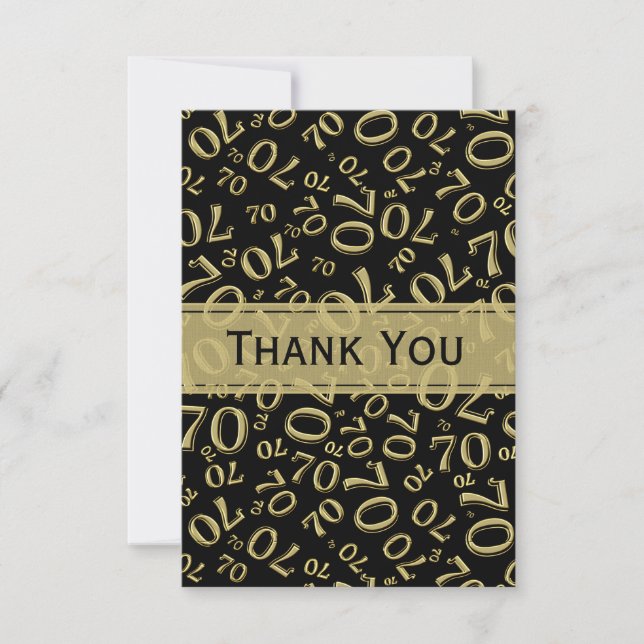 Merci motif numérique pour 70e anniversaire noir/o (Devant)