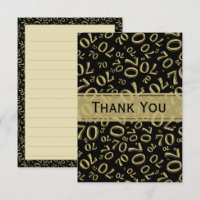 Merci motif numérique pour 70e anniversaire noir/o