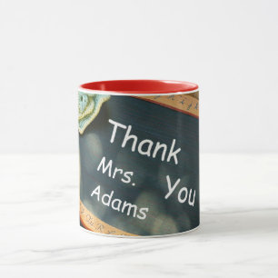 Merci Mug pour Enseignant avec Tableau Noir Vintag