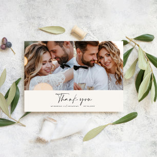 Merci multi photo Mariage moderne minimaliste gris