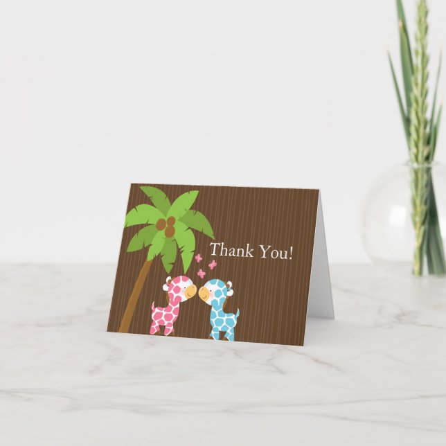 Merci multiple de baby shower de girafe mignonne (Devant)