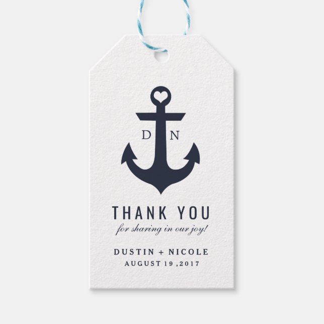 Merci nautique Favoriser les étiquettes | MARIAGE (Devant)