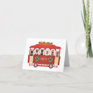 Merci Noël Français Bulldogs Trolly vacances