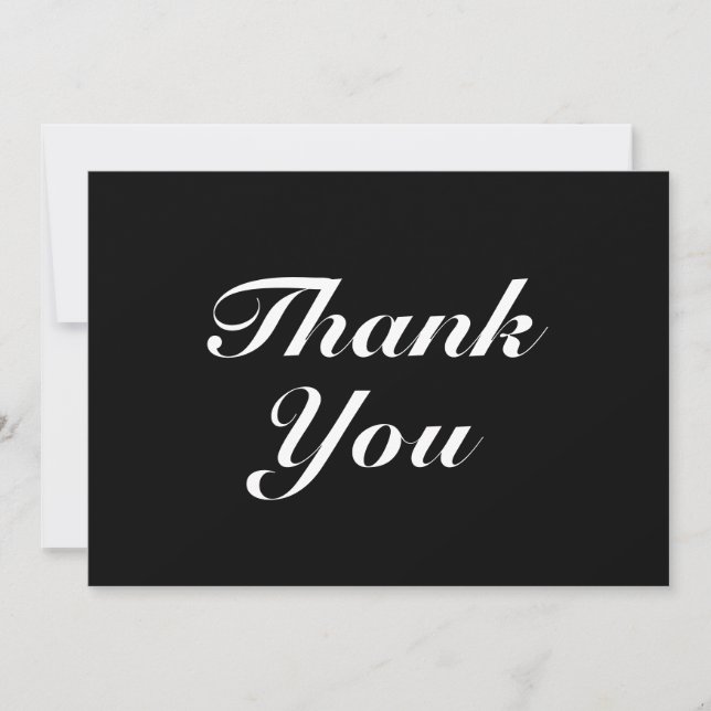 Merci, noir blanc élégant carte de note (Devant)