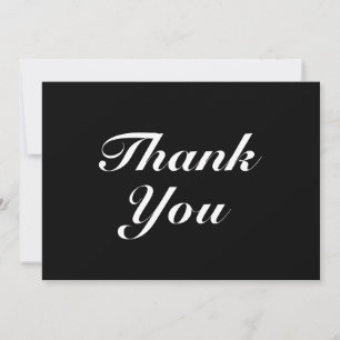 Merci, noir blanc élégant carte de note