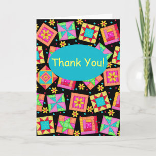 Merci noir d'art de bloc d'édredon de patchwork