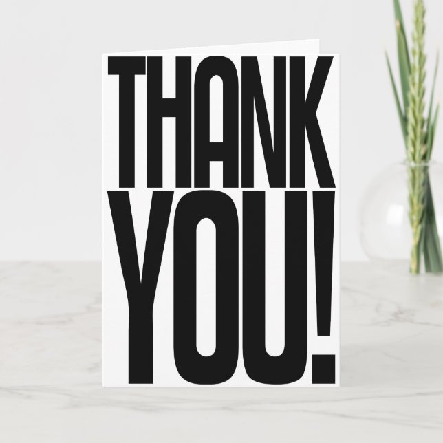 Merci noir et blanc ! Carte de voeux de braillard (Devant)