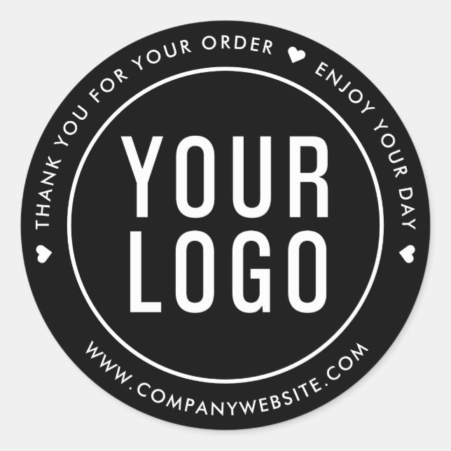 Merci noir pour votre commande Stickers Logo (Devant)
