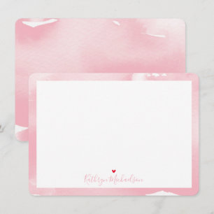MERCI NOTE Aquarelle mignonne jolie rose pâle