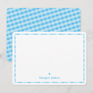 MERCI NOTE moderne mignon chèque coeur bleu pâle