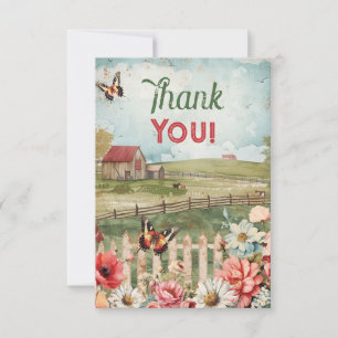 Merci Note Thème de la Ferme