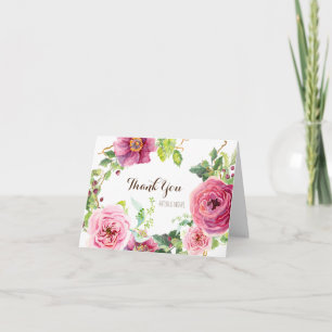 Merci Notes Aquarelle Florale Mariage nuptiale