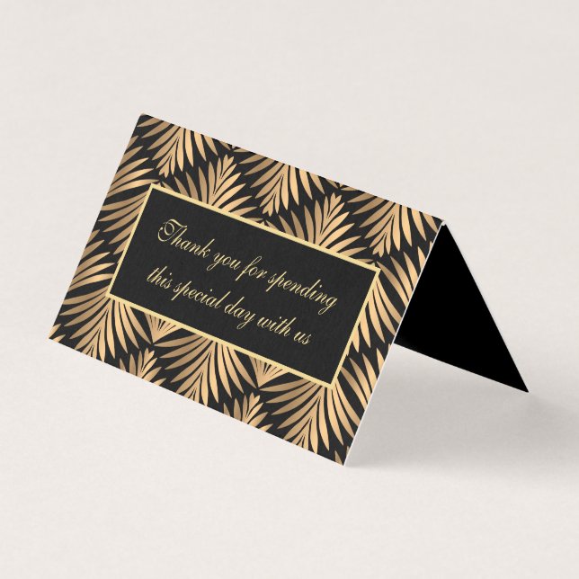 Merci Or Noir Art Déco Gatsby Mariage Fête (Front)