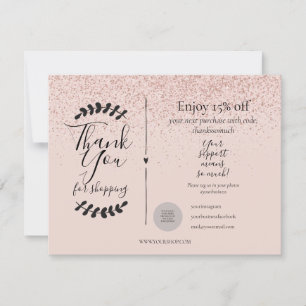 Merci Or rose Pour La Carte De Remise
