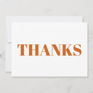 Merci orange blanc carte d'action de grâce moderne