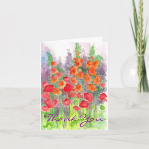 Merci orange d'aquarelle de fleur de Gladiola de