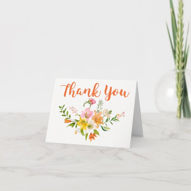 Merci orange floral Lily Flowers rose (Devant)