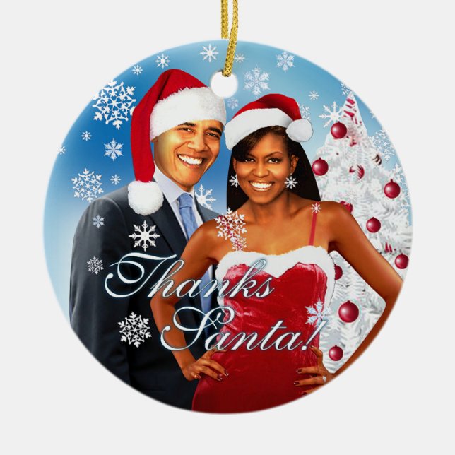 Merci, ornement de Noël de Père Noël (Devant)