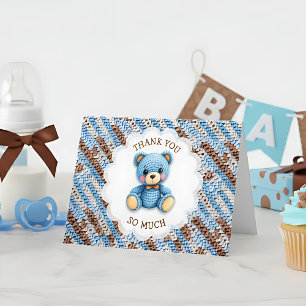 Merci Ourson au crochet pour la Baby Shower d'un